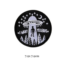 1pc Black White Biker Patches for Clothes Iron on Clothing Letter Appliques Skull Star Stripes Embroidered Sticker Round Badge