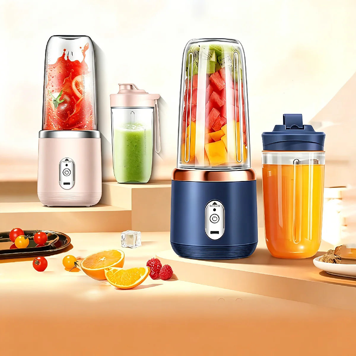 Portable Electric Juicer, Multifunctional Mini Fruit Blender
