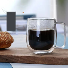 Taza de vidrio de borosilicato de alta resistencia al calor de 150-350 ml, vaso de doble pared para café con asa, taza para leche o agua, vasos transparentes, regalo
