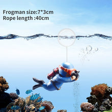 Luminous Green Mini Diver Kawaii Simulated Floating Frogman for Aquarium Ornaments Fish Tank Decoration Aquarium Accessories
