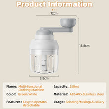 Manual Meat Mincer Garlic Chopper Rotate Garlic Press Crusher Vegetable Onion Cutter Kitchen Cooking Accessories Items 250ML
