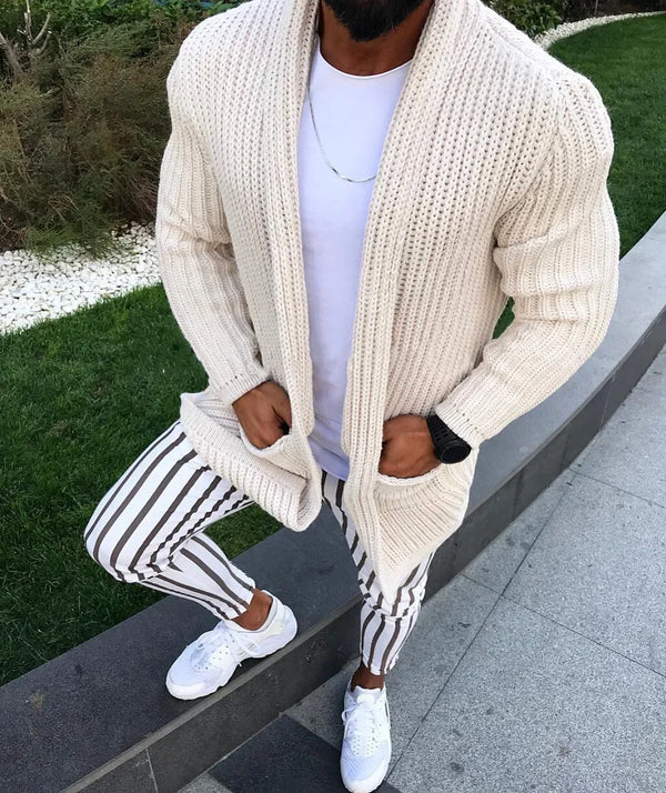 Suéter de punto para hombre estilo europeo y americano, corte ajustado, manga larga, para otoño e invierno, tallas S-3XL