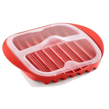 Microwavable Bacon Making Utensil Tray Efficient Kitchen Tool BPA-Free Baking Tray with Splash-Proof Cover