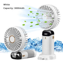 5000mAh Handheld Mini Fan Wireless USB Rechargeable Portable Digital Display Phone Holder Fan 5 Speed Foldable Neck Hanging Fans