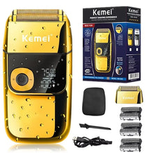 Kemei Cordless Electric Shaver for Men Twin Blade Reciprocating Rechargeable Beard Razor Face Care Multifunction Strong Trimmer
