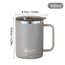 Double Wall Insulated Coffee Mug 304 Stainless Steel Milk Coffee Cup WIth Handle Leak-proof Drinking Cup Adult Student Drinkware