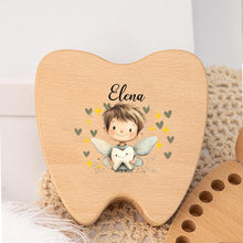 Caja de recuerdo para dientes personalizada, regalo para baby shower, caja para guardar el primer corte de pelo y dientes, regalo personalizado, caja de madera para el Hada de los Dientes