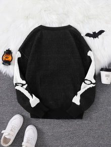 New Popular Autumn and Winter Backbone Jacquard Pattern Pullover Sweater Casual Round Neck Knitted Men's Pullover