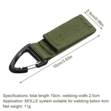 Tactical Molle Webbing Clip Hanging Key Hook Clamp Nylon Ribbon Keychain Backpack Clasp Carabiner Fastener Hook Buckle