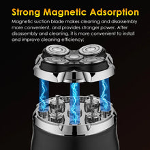 Magnetic Adsorption Electric Shaver With Travel Lock 2 Speeds 5D Floating Blade Bald Head Hair Clipper Rechargeable Beard Razor