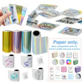3PCS Holographic Laser Thermal Stickers Colorful Transparent Self-Adhesive Labels,Suitable for Mini Portable Printer, 57mm X 2.5