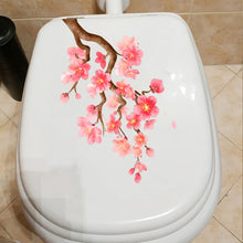 C258# Pink Cherry Blossoms Toilet Sticker Bathroom Toilet Cover Sticker Wall Stickers Wc  For Home  Decoration