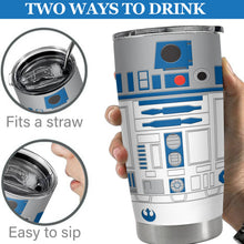 20Oz R2-D2 Robot Print Stainless Steel Vacuum Double Walled Insulated Tumbler with Straw and Lid Keep Cold Hot drink Car Cup