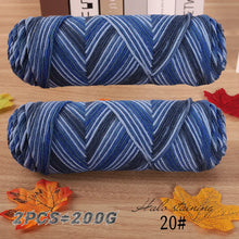 2 PCs Colorful 5-strand Dyed Milk Cotton Baby Sweater Yarn Self Woven Scarf Medium Thick Handmade DIY Woven Crochet Material Bag