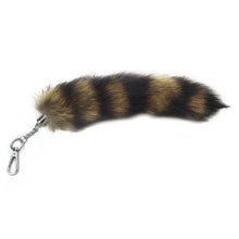 25cm Cute Fox-Racoon Tail Keychain Fur Pendant Key-Chain Bags Charm Keys-Holder Couple Keyrings for Backpack Car Decoration