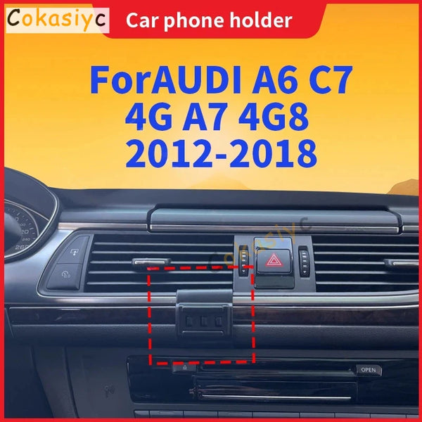 Gadgets para coche, soporte fijo especial para teléfono móvil, base con carga inalámbrica, accesorios para AUDI A6 C7 4G A7 4G8 2012-2018