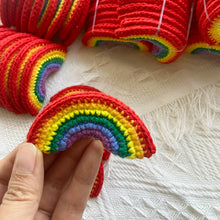 Hand-knitted Crochet Rainbow Hair Clips Cotton Wool Cap, Sweater Canvas Bag Decoration, Clothing Patch Accessories, 5 Pcs, 10Pcs