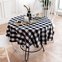 Christmas Decoration Round Tablecloth Plaid Table Cover for New Year Family Gathering Restaurant Party Dinner Xmas Home Decor