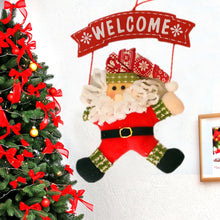 Christmas Wooden Door Hanging Door Signs Santa Claus Snowman Xmas Tree Drop Ornaments Welcome Sign Merry Christmas Decoration
