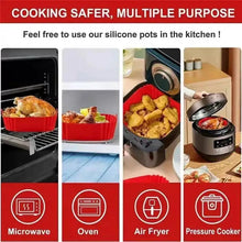 Reusable Silicone Air Fryer Liner Square 22cm Non-Stick Air Fryer Basket With Handles Silicone Oven Baking Tray Accessories