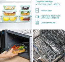 Borosilicate Glass Lunch Box Airtight Leakproof Bento Box Meal Prep Food Storage Containers with Locking Lid for Adults Office