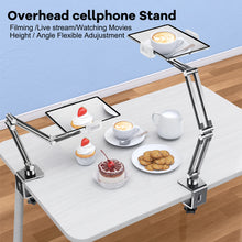 Oatsbasf Matal Clip Holder for 4-12.9'' Devices Phone Tablet Stand for Bed Desk Flexible Arm Destop Mount Overhead Lazy Bracket