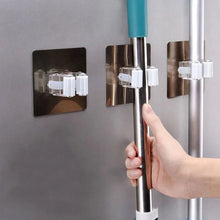 Adhesive Multi-Purpose Hooks Kitchen Bathroom Wall Mounted Mop Organizer Holder Brush Broom Organizer Holder Strong Hanger