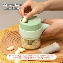 4 In1 Electric Vegetable Cutter Set Handheld Wireless Electric Garlic Masher Food Chopper Meat Grinder Machine Food Peel Slice