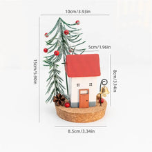 Christmas Collectible Buildings & Accessorie Figurine Ornaments Winter Wooden House Tabletop Scenes Holiday Tabletop Home Decor