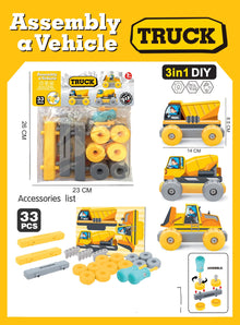 Children's Assembling Engineering Vehicle Detachable Screw Combination Disassembly Toy Boy Car DIY