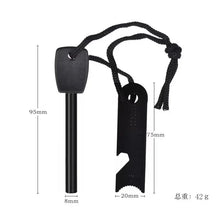 New Wilderness Survival Portable Flint Kit - Magnesium Fire Starter Stick with Wooden Handle for Camping Outdoor Equipment Tool
