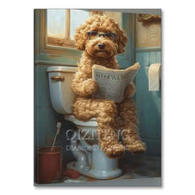 Dog Diamond Painting Cat Toilet Cartoon Diamond Mosaic Animal Full Round/Square Drill Embroidery Funny Bathroom Wall Decor Art