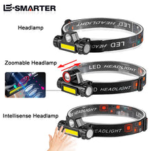 Outdoor Waterproof Camping Fishing Mining Lantern Headlight COB LED Headlamp Torch Rechargeable Headwear Flashlight With Magnet