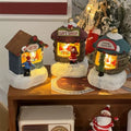 Christmas Gift Home Decoration Resin LED Micro-Landscape Santa Claus House Craft Ornament Newest Chirtmas Desktop Decoration