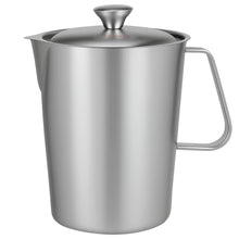 0.5-2L Stainless Steel Milk Frothing Jug Measurement Jug Milk Pot Large Mouth Graduated Beaker Clear Marking Coffee Accessories