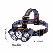 5LED Strong Light Headlamp Rechargeable Waterproof Outdoor Fishing Long Range Headlamp