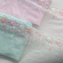 1 Yard Pink Embroidered Lace Trim Net Embroidery Lace Fabric Mesh DIY Lace Sewing Fabric Bra Crafts for Needle Work 18cm