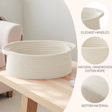 1pcs Woven Basket,Small Rope Storage Bin with Handles & Ribbon Bag, Organizer for Shelves Closets,Gift Basket Empty for Birthday