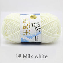 Hilo de algodón de leche de 50 g/set, línea de ganchillo, fibra de leche de 5 cabos de alta calidad, lana suave y cálida, para tejer a mano suéteres de bebé y bufandas (bricolaje)