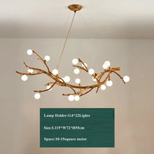Modern Nordic Retro LED Chandelier For Living Bedroom Tree Branch Art Ceiling Pendant Lights Brown Antique Hanging Lamp Decor Li