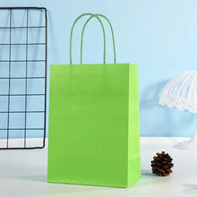 6 Pieces Colorful Gift Bags with Handles Candy Color Kraft Paper Bags for Wedding, Birthday, Party Supplies and Gifts