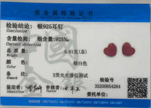 Pendientes de botón Trustdavis Real de plata 925 con diseño de pequeñas huellas de amor rojas, 5 mm x 6 mm, para uso diario, joyería de regalo DS122