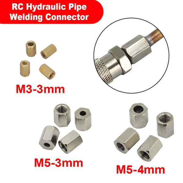 M3/M5 Internal Thread Welding Connector For Metal Arm Quick Connecter 1/12 RC Hydraulic Excavator Stainless Steel Parts