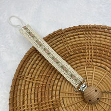 Cadena de madera para chupete de bebé con estampado de flores, soporte para chupete, protector, colgante para dentición, accesorios para bebé