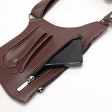 NEW Men's Tactical Vest Bag, High-quality PU Leather, Retro Scratch-resistant Chest Bag, Mobile Phone Bag, Men's Messenger Bag.
