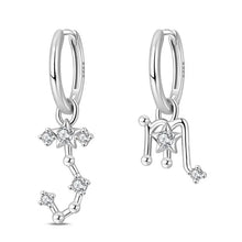 Nuevos pendientes de botón de plata de ley 925, serie de los doce signos del zodiaco con circonitas, joyería de boda para mujer, moda para chicas.