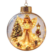 Christmas Story Decorations With Lights Creative Nutcracker Reindeer Snowman Glowing Christmas Tree Decor Pendant Crystal ball