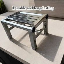 Stainless steel stool Small stool Thickened low stool Load-bearing 100kg Bath foot pedal Quartet antique stainless steel stool
