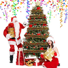 Christmas Tinsel Garlands Decoration Bar Tops Ribbon Garland with Bowknot Xmas Tree Ornaments Party Home Decor Pendant Prop