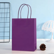 6 Pieces Colorful Gift Bags with Handles Candy Color Kraft Paper Bags for Wedding, Birthday, Party Supplies and Gifts
